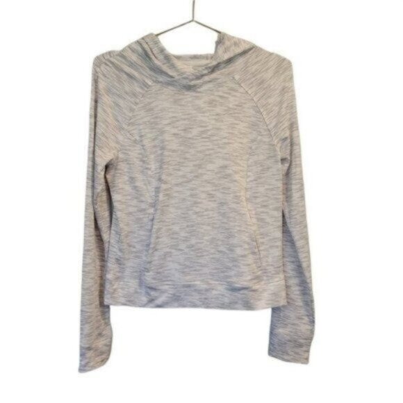 Yogalicious | Hooded Stretch Pullover Lightweight Sweater Heathered Gray - Picture 1 of 6